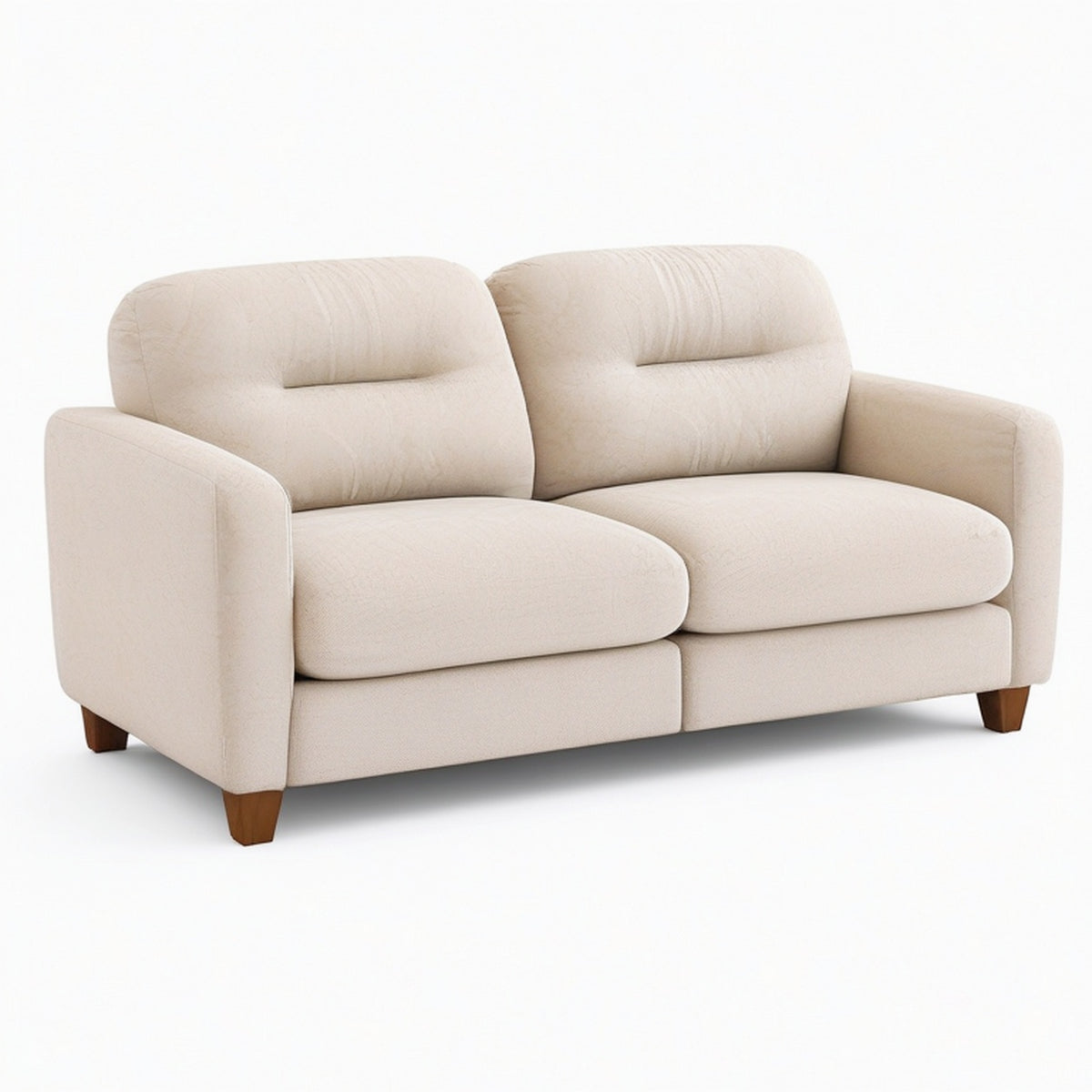 Canapé 2 places 160 cm en tissu beige pour salon style contemporain