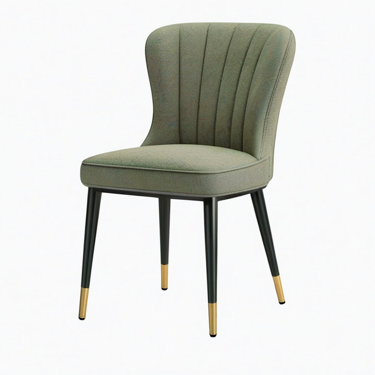 Chaise de salle à manger 50 x 60 x 86 cm en tissu vert style contemporain