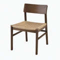 Chaise de salle à manger 52 x 55 x 80 cm bois brun assise en corde tressée style rustique
