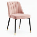 Chaise de salle à manger 52 x 60 x 84 cm en velours rose poudré style contemporain