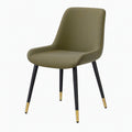 Chaise de salle à manger 55 x 60 x 86 cm en tissu effet suédé vert avec pieds métalliques style contemporain