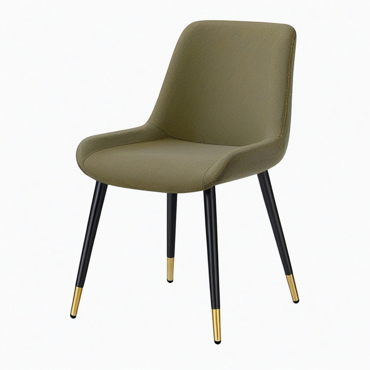 Chaise de salle à manger 55 x 60 x 86 cm en tissu effet suédé vert avec pieds métalliques style contemporain