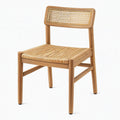 Chaise 52 x 56 x 82 cm en bois brun et cannage tressé style naturel