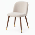 Chaise de salle à manger 50 x 57 x 85 cm tissu bouclé beige pieds aspect bois style contemporain