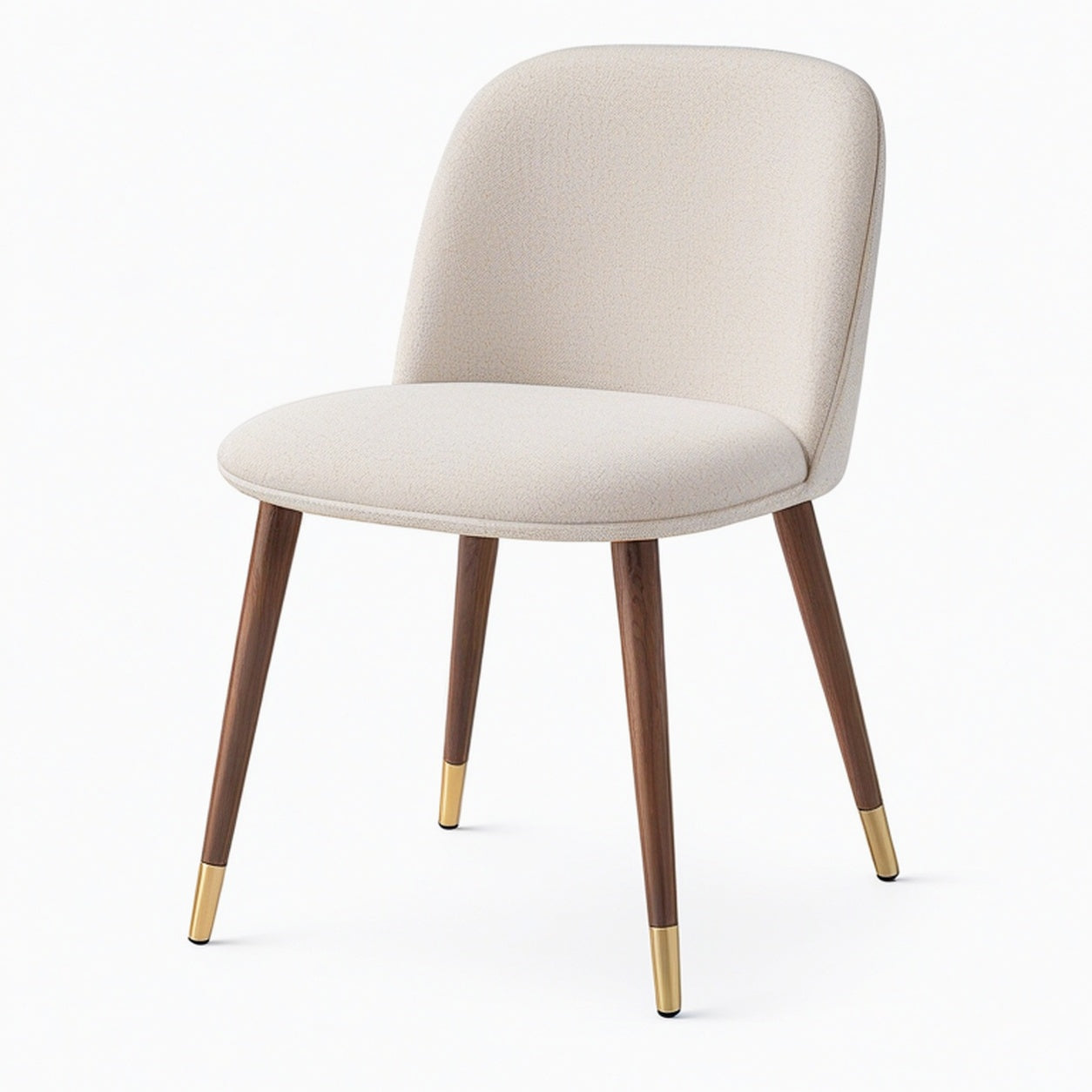 Chaise de salle à manger 50 x 57 x 85 cm tissu bouclé beige pieds aspect bois style contemporain
