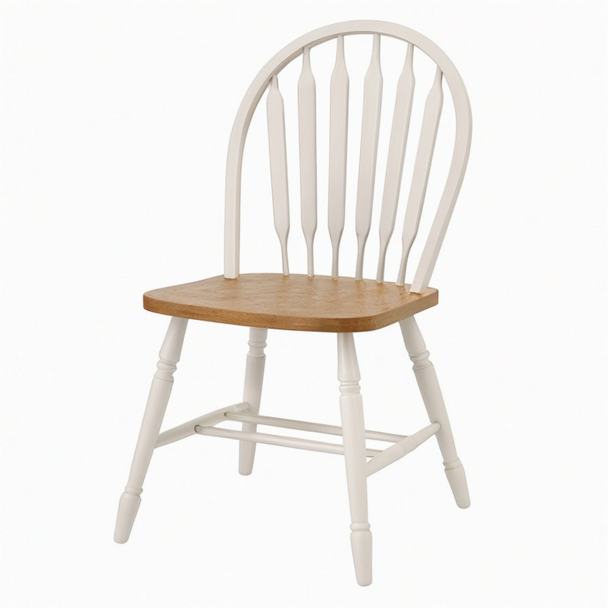 Chaise de salle à manger 47 x 55 x 98 cm en bois blanc et naturel style classique