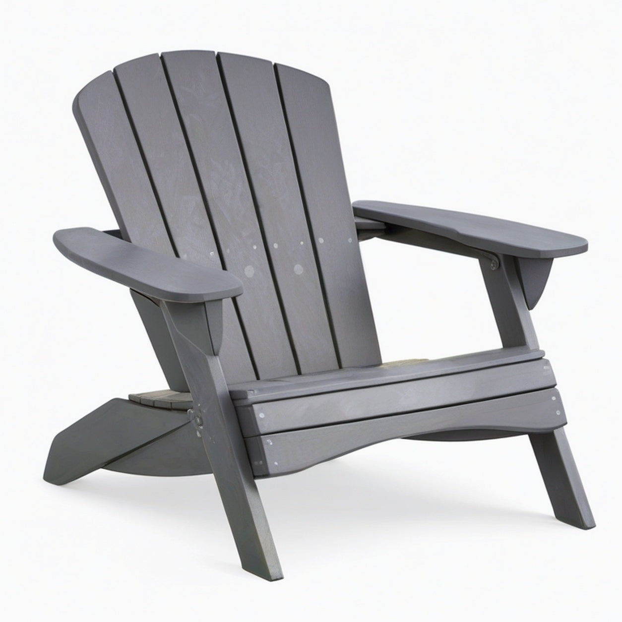 Fauteuil de jardin Adirondack 80 x 90 x 98 cm en plastique gris à dossier haut
