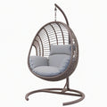 Fauteuil suspendu 105 x 105 x 195 cm en résine tressée marron avec structure en acier style contemporain