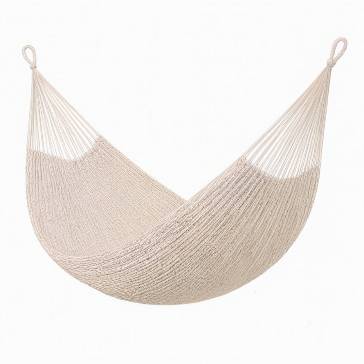 Hamac 260 x 100 cm en coton crème - suspendu style bohème