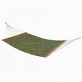 Hamac 300 x 140 cm en tissu matelassé vert avec barres en bois pour jardin