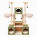 Arbre à chat 120 x 60 x 180 cm en bois vert avec griffoirs en sisal et niches