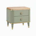 Table de chevet 50 x 40 x 55 cm en bois vert sauge avec 2 tiroirs style vintage