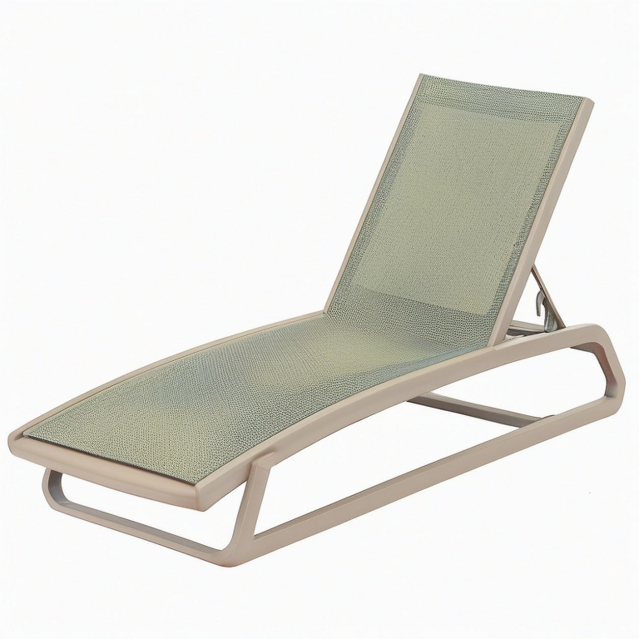 Chaise longue 190 x 65 cm aluminium et textile vert réglable pour extérieur