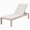 Transat de jardin 190 x 65 x 85 cm aluminium et textilène beige dossier réglable
